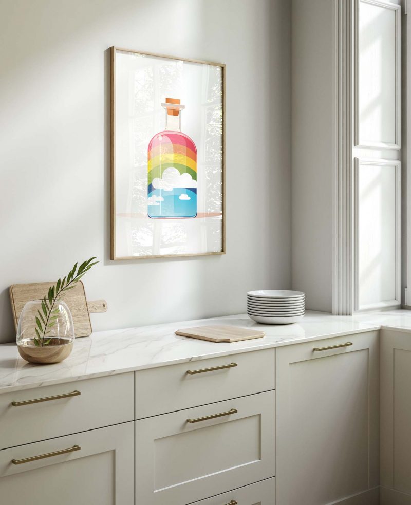 Rainbow in a Bottle - Poster, rainbow playroom, boho decor, kinderzimmer poster - Image 10