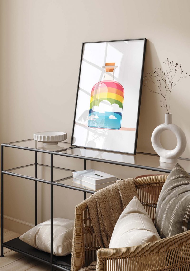 Rainbow in a Bottle - Poster, rainbow playroom, boho decor, kinderzimmer poster - Image 11