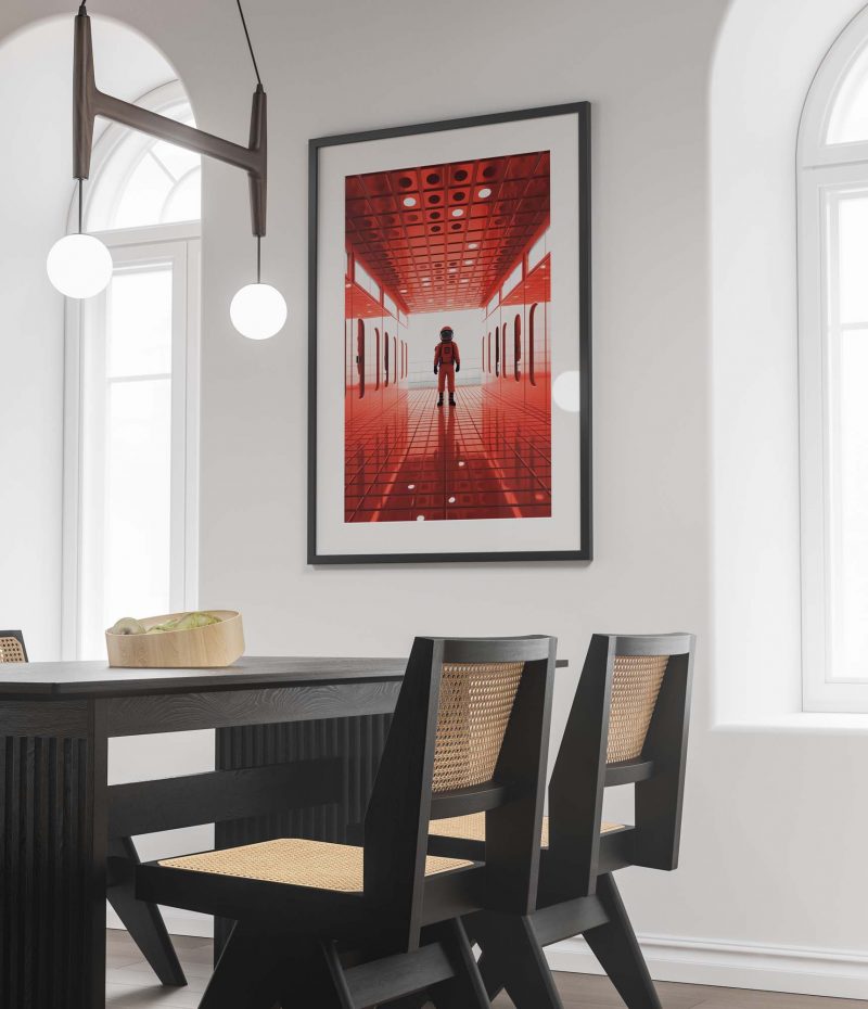Red Astronaut - 2001 Space Odyssey Style Poster - Image 2