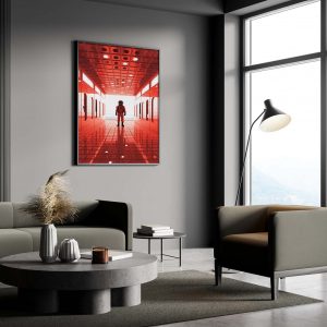 Red Astronaut - 2001 Space Odyssey Style Poster