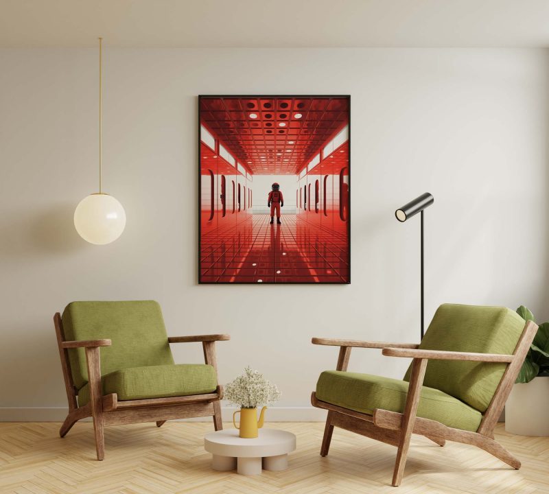 Red Astronaut - 2001 Space Odyssey Style Poster - Image 5