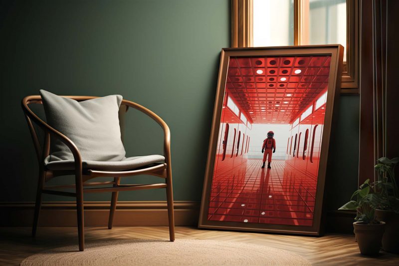 Red Astronaut - 2001 Space Odyssey Style Poster - Image 6