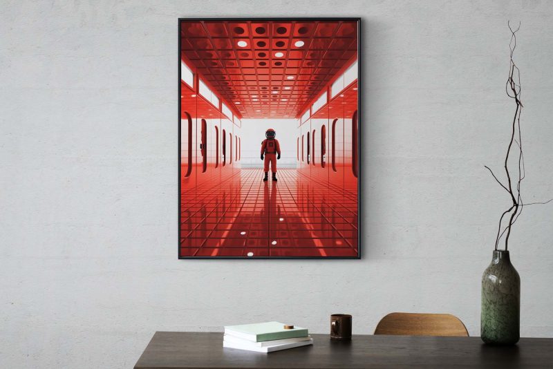 Red Astronaut - 2001 Space Odyssey Style Poster - Image 7