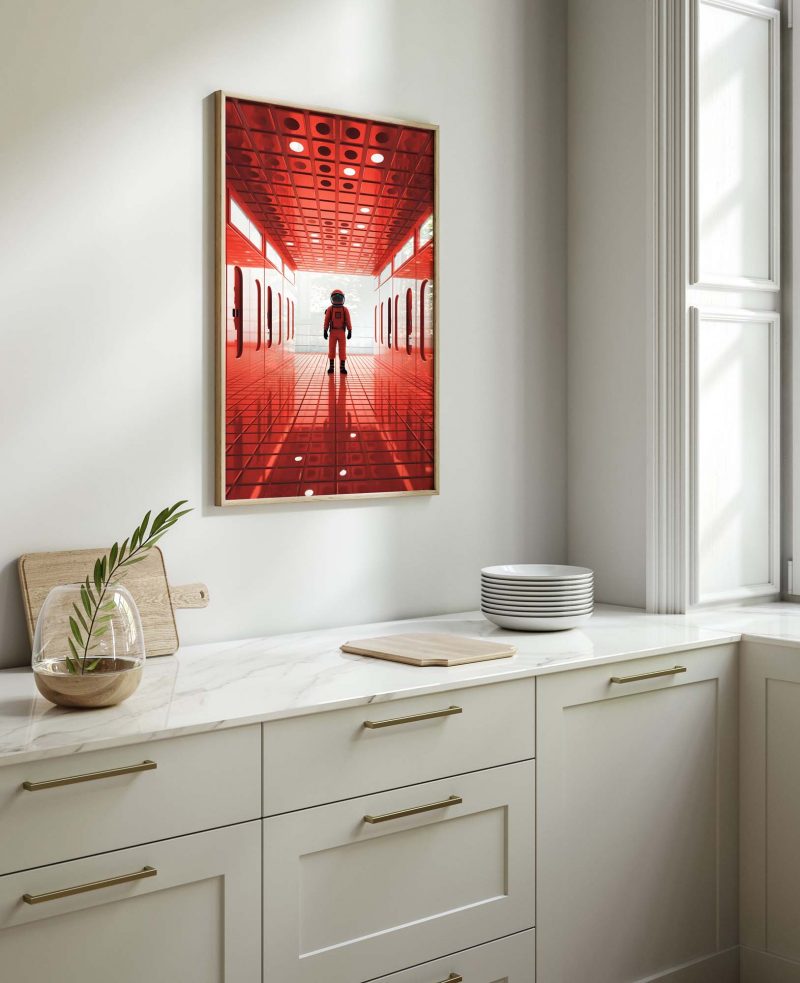 Red Astronaut - 2001 Space Odyssey Style Poster - Image 9