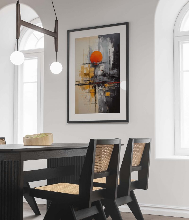 Red Moon Rising - Abstract Painting Poster - Image 3