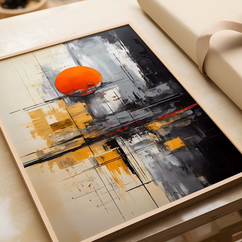 Red Moon Rising - Abstract Painting Poster - Image 2