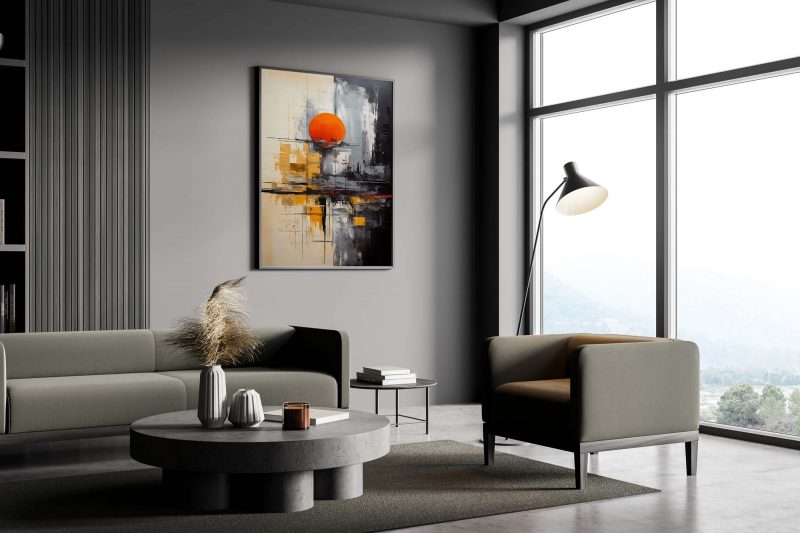 Red Moon Rising - Abstract Painting Poster - Image 4