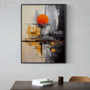 Red Moon Rising - Abstract Painting Poster