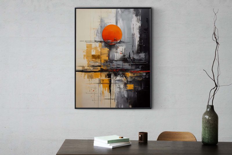 Red Moon Rising - Abstract Painting Poster