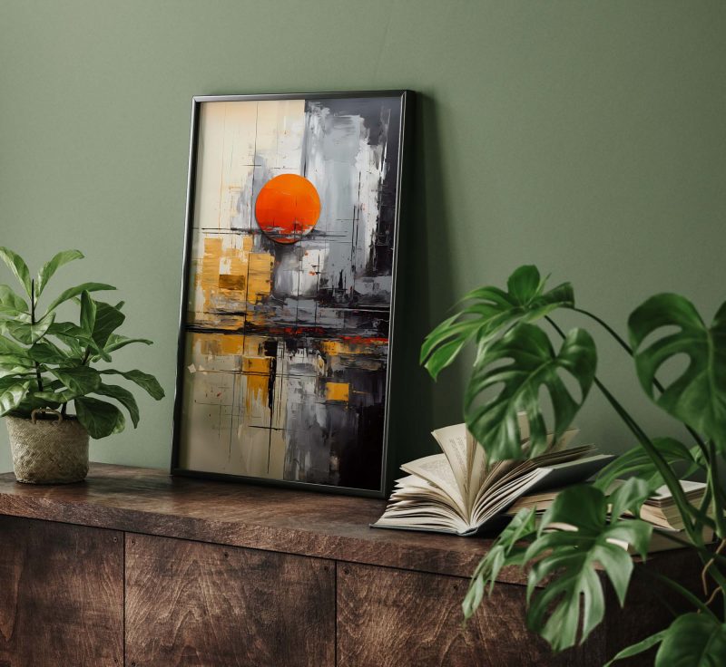 Red Moon Rising - Abstract Painting Poster - Image 6