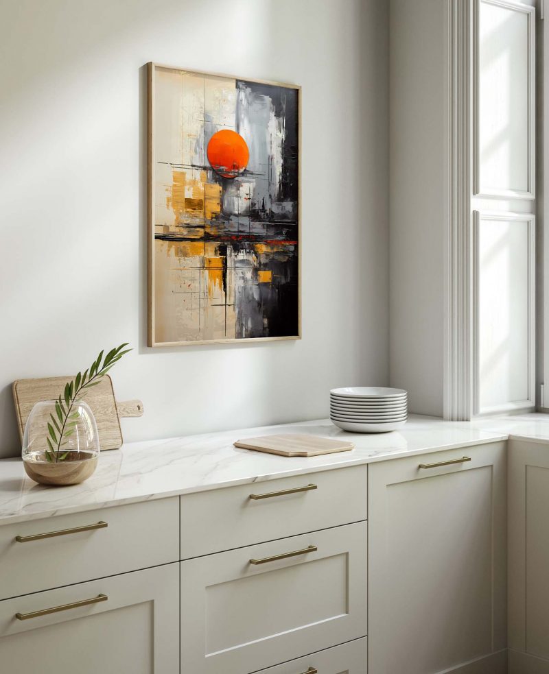Red Moon Rising - Abstract Painting Poster - Image 8