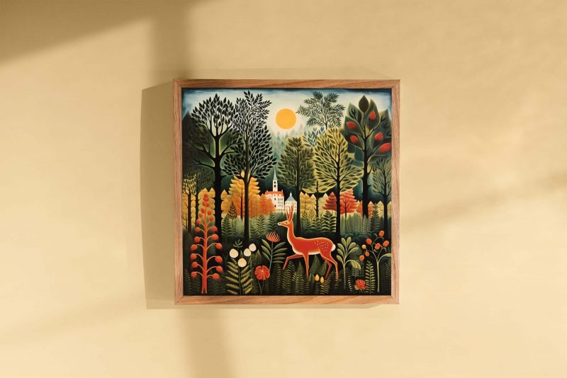 Reh am Waldesrand | Henri Rousseau style poster, henri rousseau print – Bild 2