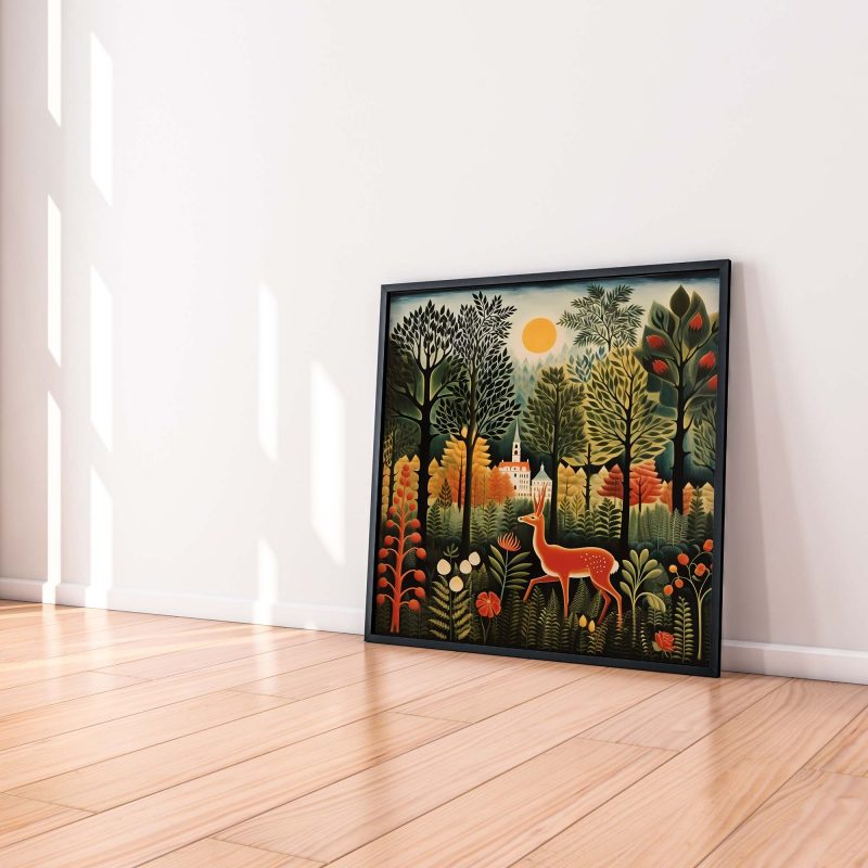 Reh am Waldesrand | Henri Rousseau style poster, henri rousseau print – Bild 3