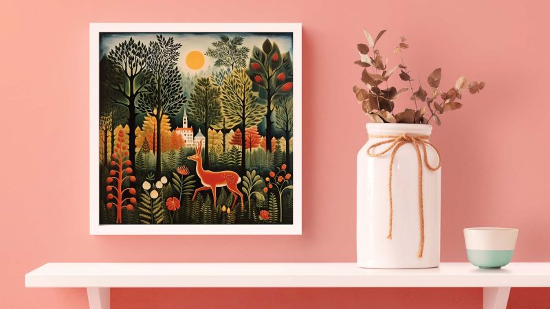 Reh am Waldesrand | Henri Rousseau style poster, henri rousseau print – Bild 4