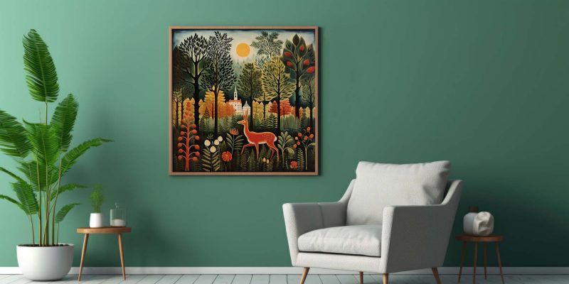 Reh am Waldesrand | Henri Rousseau style poster, henri rousseau print – Bild 6