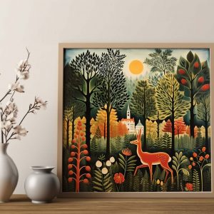 Reh am Waldesrand | Henri Rousseau style poster, henri rousseau print
