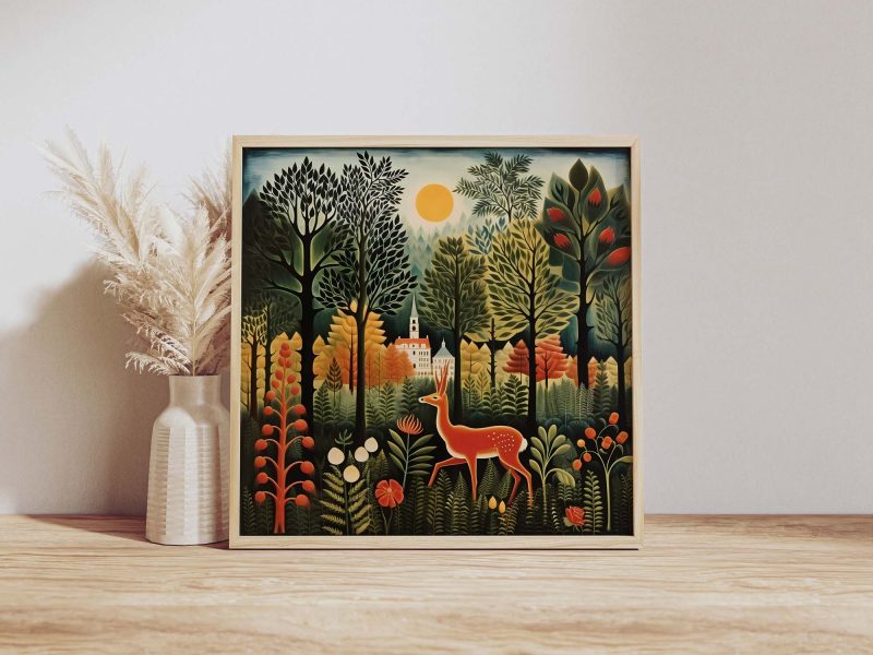 Reh am Waldesrand | Henri Rousseau style poster, henri rousseau print – Bild 8