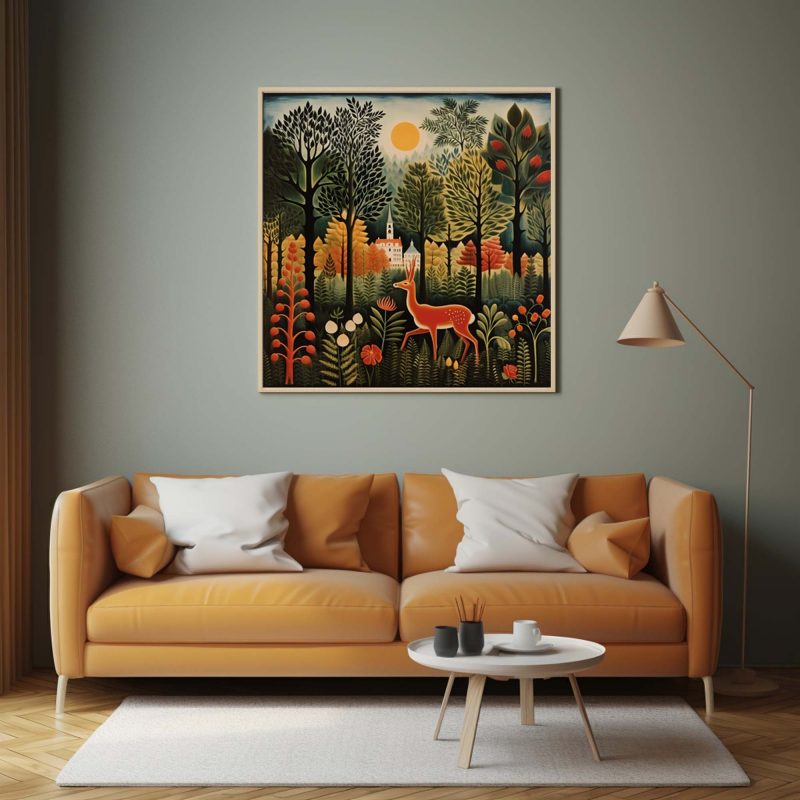 Reh am Waldesrand | Henri Rousseau style poster, henri rousseau print – Bild 9