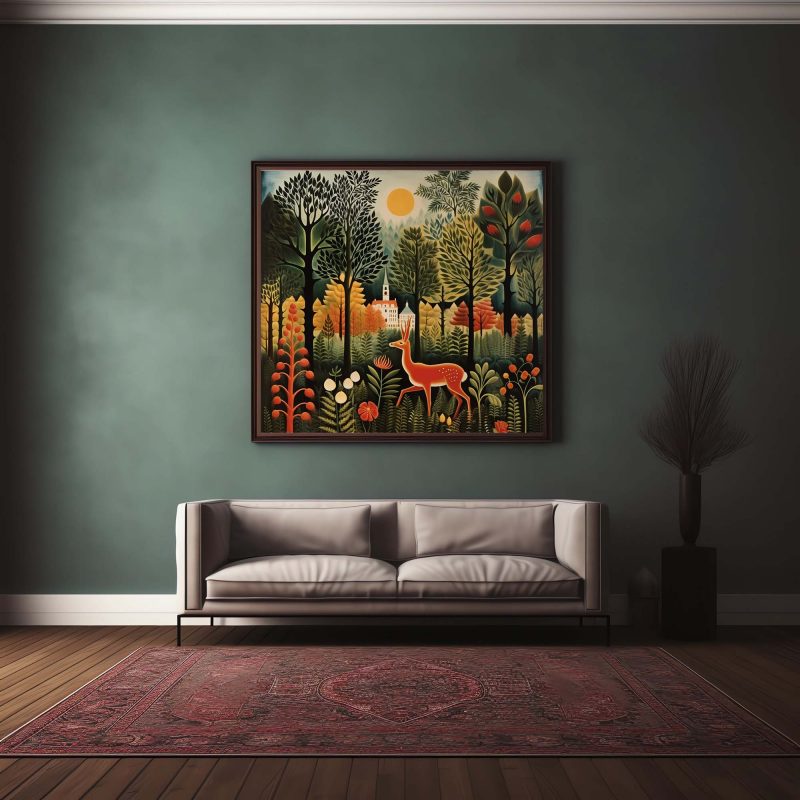 Reh am Waldesrand | Henri Rousseau style poster, henri rousseau print – Bild 10