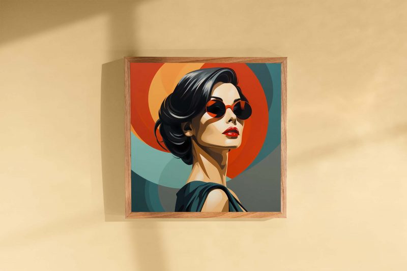 Retro Design Poster - Monte Carlo | Woman with Glasses - Image 3