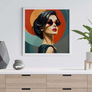 Retro Design Poster - Monte Carlo | Woman with Glasses