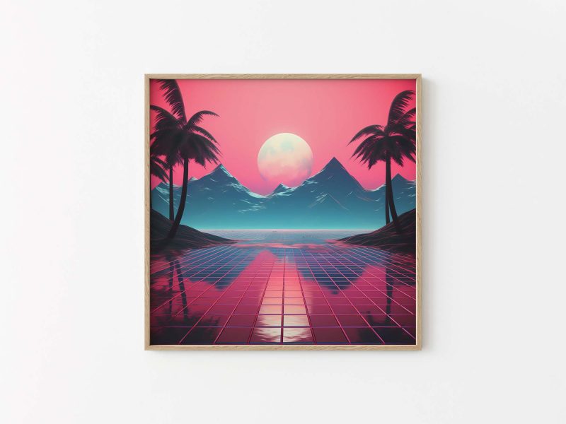 Retrowave 80s Retro Poster - Brickroad to the Moon | vintage 80s style - Image 5
