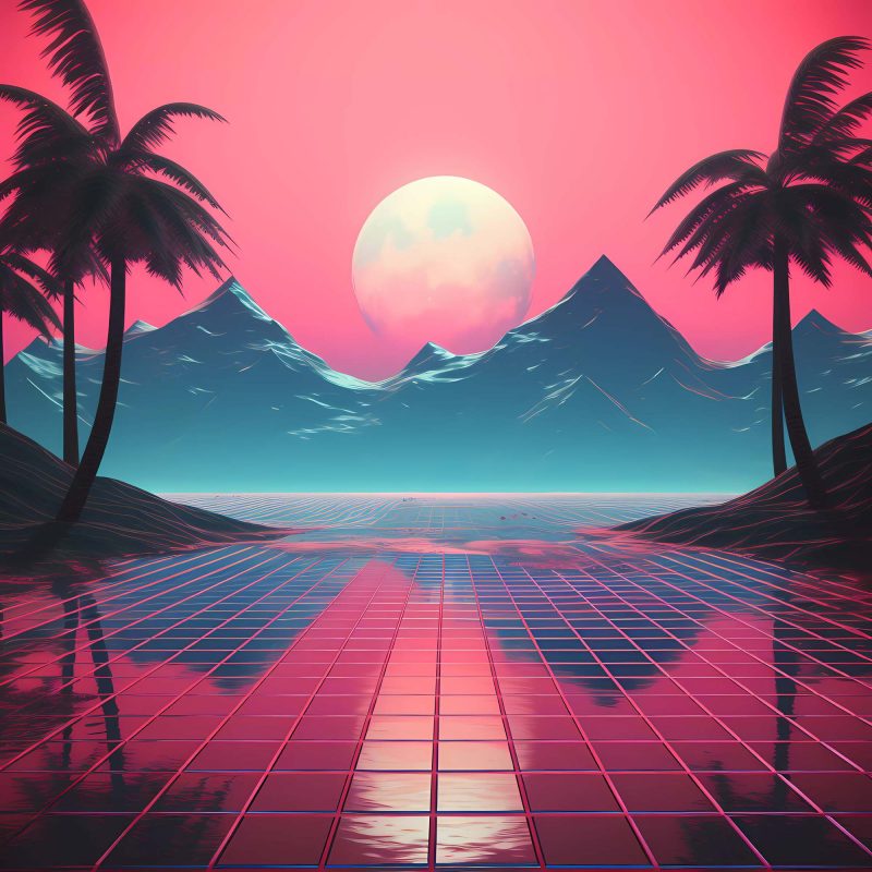 Retrowave 80s Retro Poster - Brickroad to the Moon | vintage 80s style - Image 6