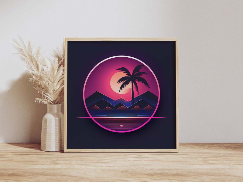 Retrowave - Palms - 80s Poster - Image 2