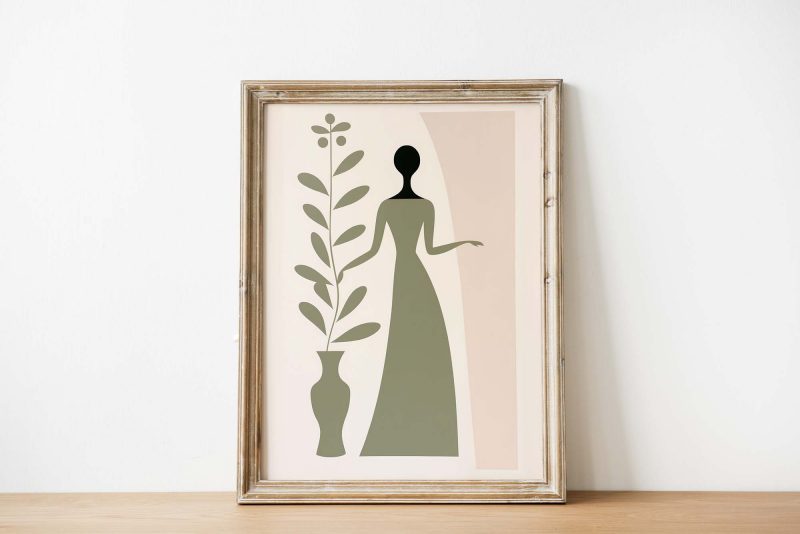 Sage Green Blush Matisse Style | Boho Minimalist Botanical - Image 4