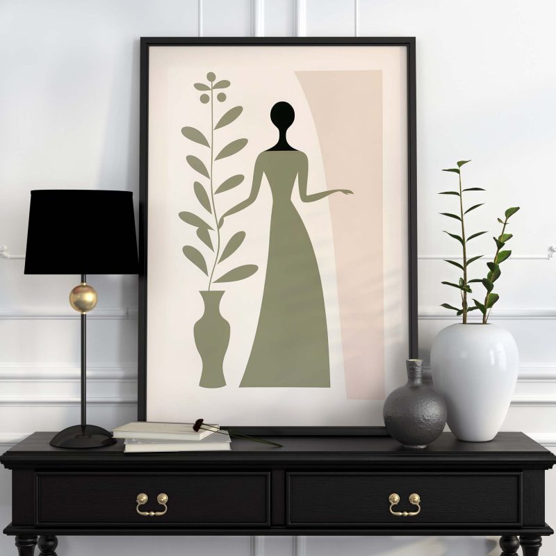 Sage Green Blush Matisse Style | Boho Minimalist Botanical - Image 5
