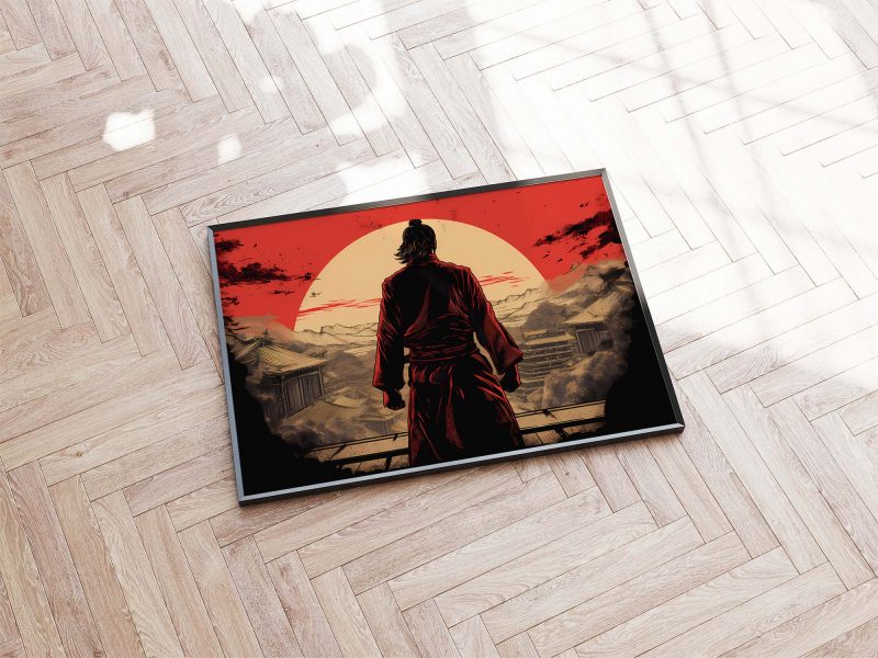 Samurai from the Back - Japanese Woodcut - Image 7