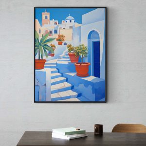 Santorini Center - Travel Poster