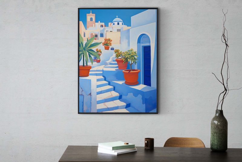 Santorini Center - Travel Poster