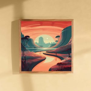 Space River - Retro Futurism Art | Space Art | Vintage Sci-Fi Poster