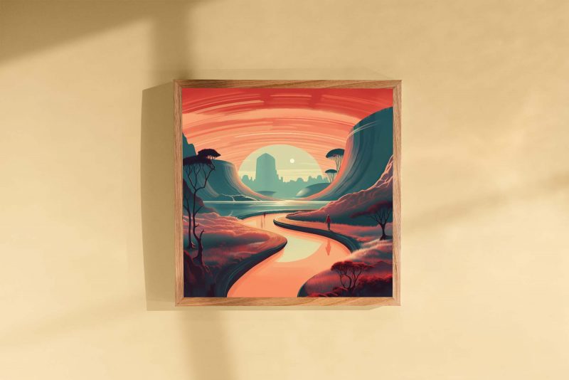 Space River - Retro Futurism Art | Space Art | Vintage Sci-Fi Poster