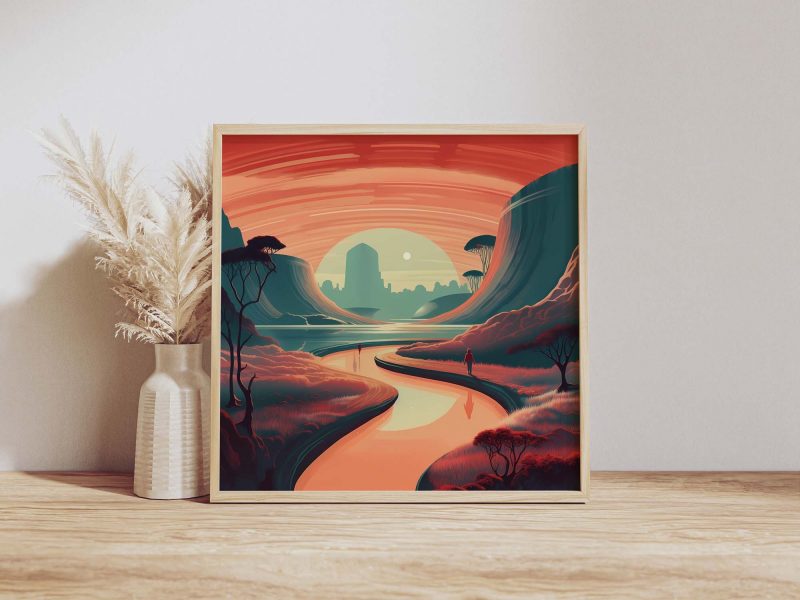 Space River - Retro Futurism Art | Space Art | Vintage Sci-Fi Poster - Image 9