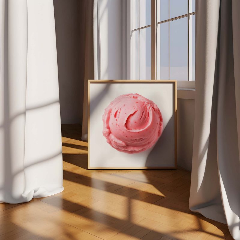 Strawberry Ice Cream Poster, Vibrant Wall Art for Home Decor - Image 3