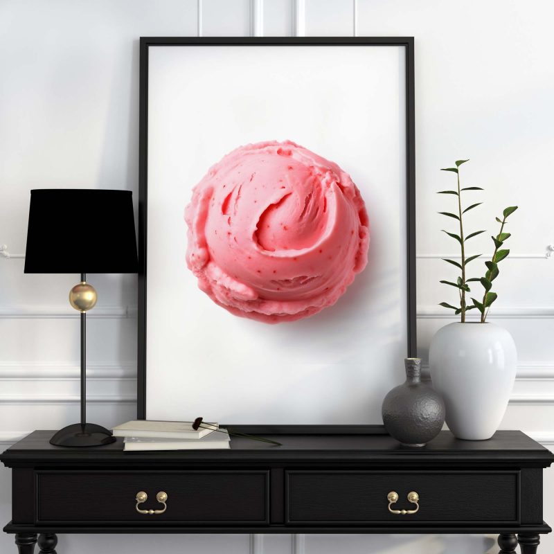Strawberry Ice Cream Poster, Vibrant Wall Art for Home Decor - Image 4
