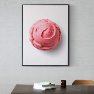 Strawberry Ice Cream Poster, Vibrant Wall Art for Home Decor