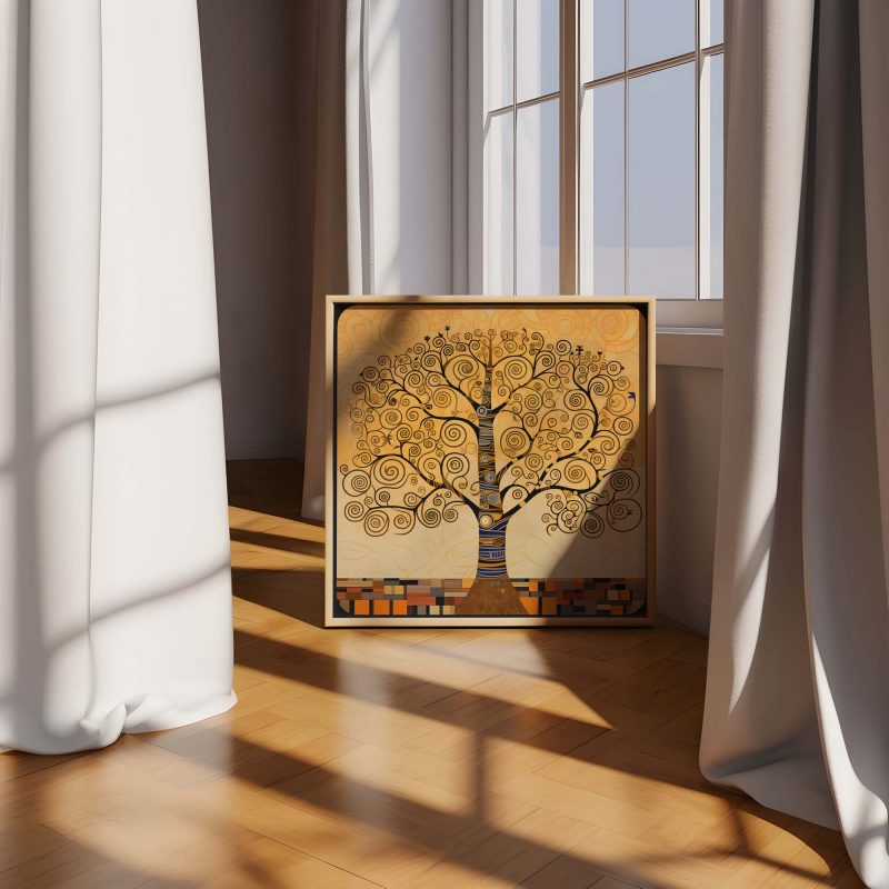 Tree of Life in Black and Gold - Gustav Klimt Style Poster - Image 4