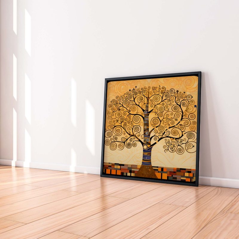 Tree of Life in Black and Gold - Gustav Klimt Style Poster - Image 5