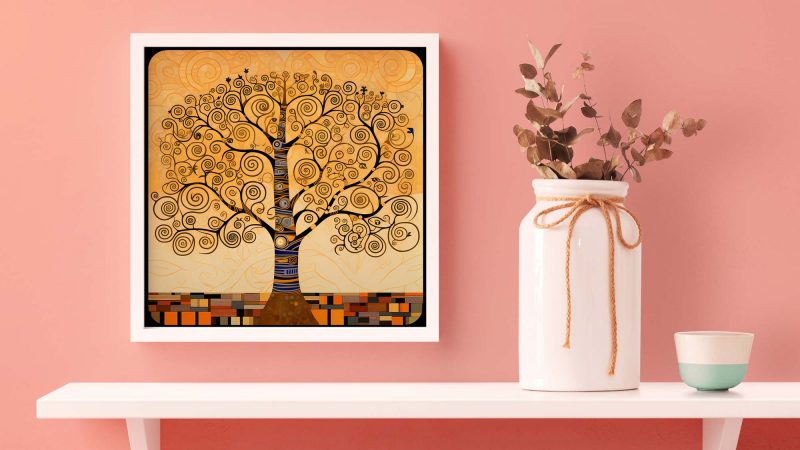 Tree of Life in Black and Gold - Gustav Klimt Style Poster - Image 6