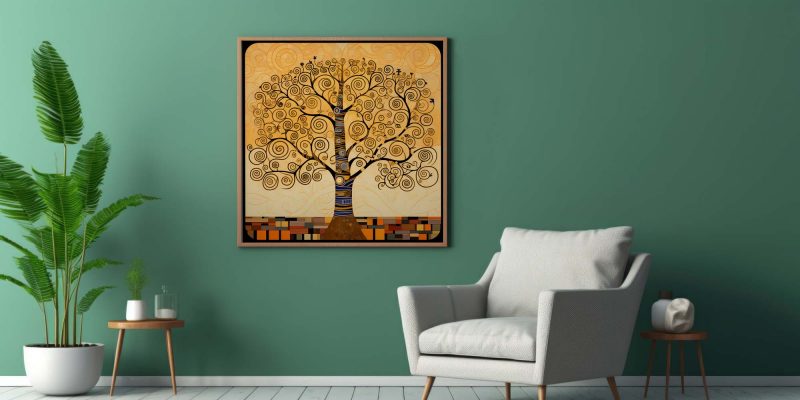 Tree of Life in Black and Gold - Gustav Klimt Style Poster - Image 7
