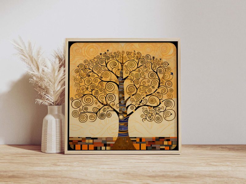Tree of Life in Black and Gold - Gustav Klimt Style Poster - Image 9