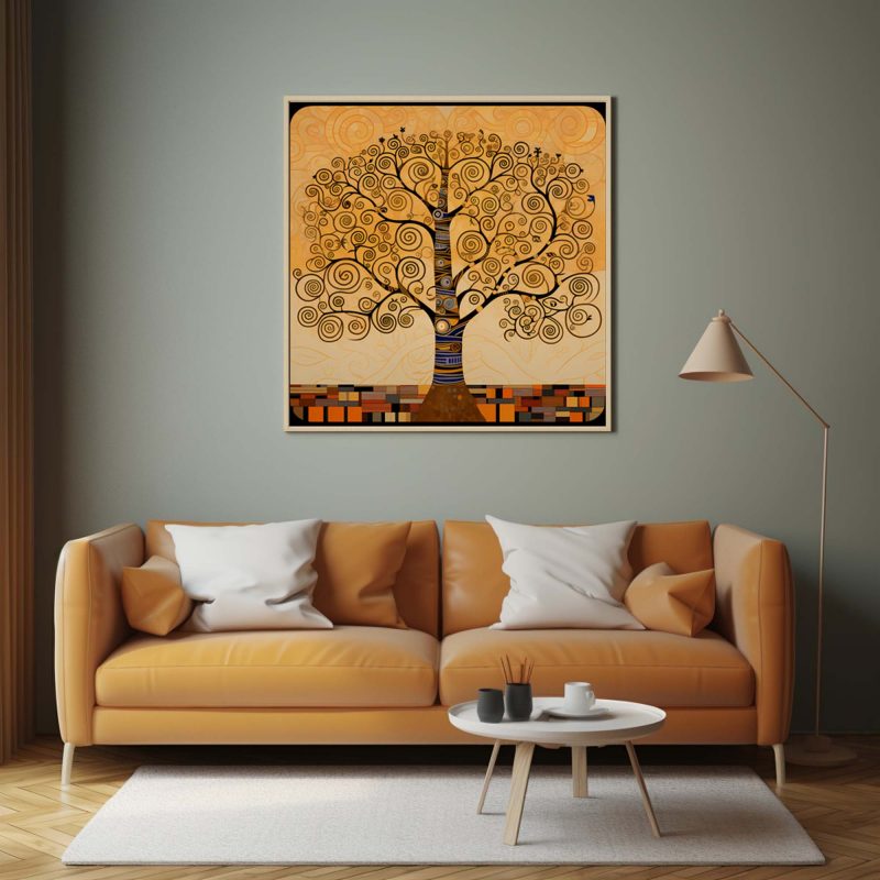 Tree of Life in Black and Gold - Gustav Klimt Style Poster - Image 10