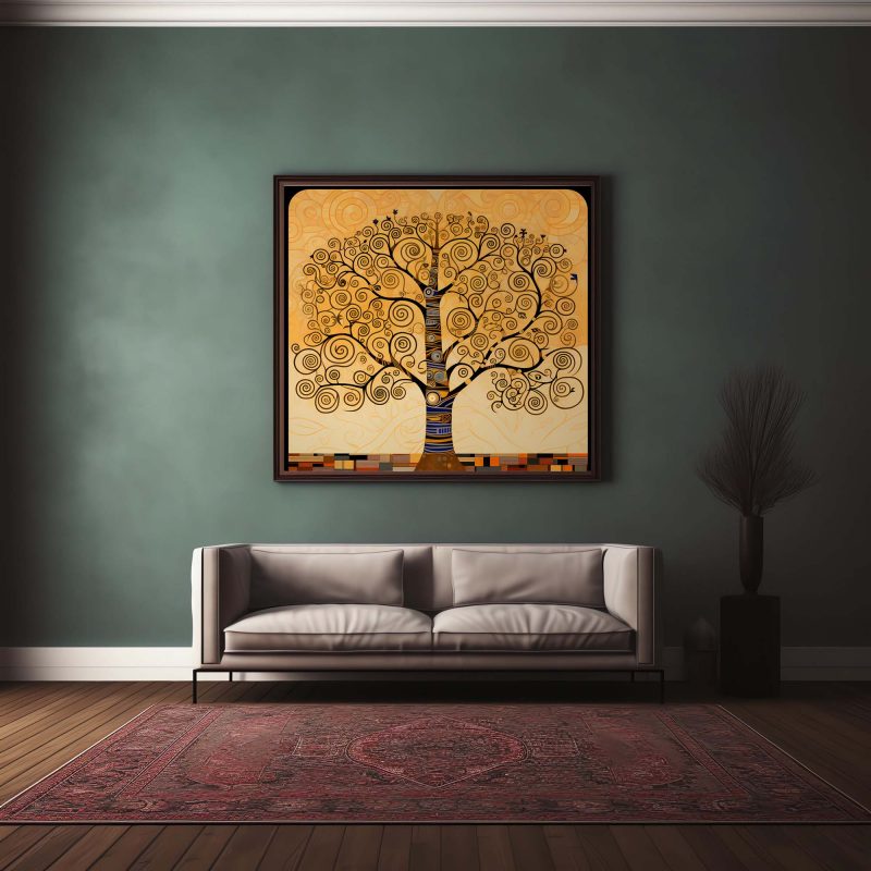 Tree of Life in Black and Gold - Gustav Klimt Style Poster - Image 11