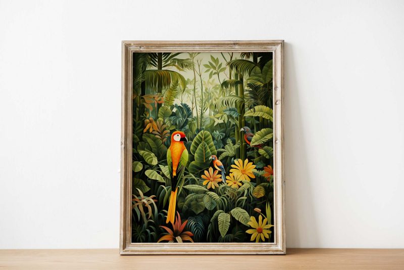 Tropical Parrot Paradise #2 | Henri Rousseau style - Image 3