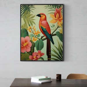 Tropical Parrot Paradise | Henri Rousseau style