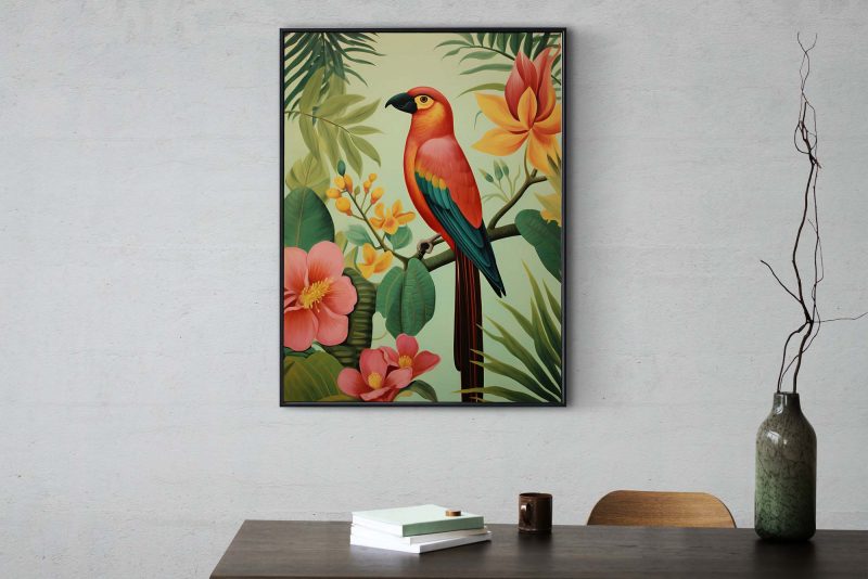 Tropical Parrot Paradise | Henri Rousseau style