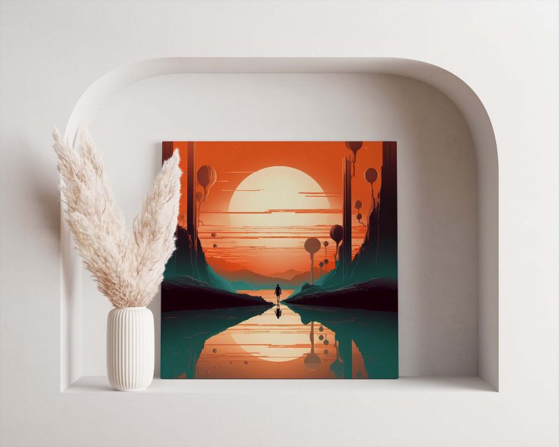 Two Moons - Retro Futurism Art | Space Art, Vintage Sci-Fi Poster, Retro Futurism - Image 2